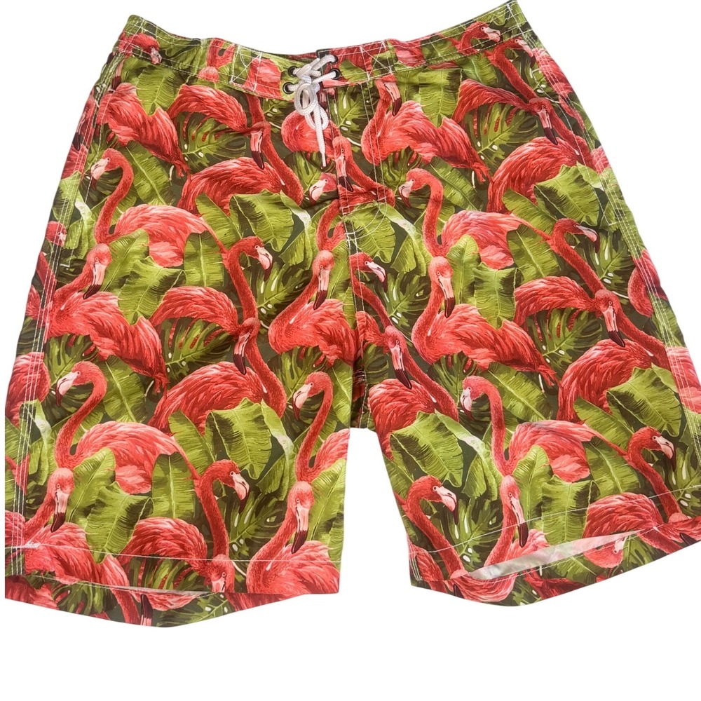 Trunks Surf Swim Co Flamingo Palm Tree Swim Trunks Board Shorts Men Size‎ M